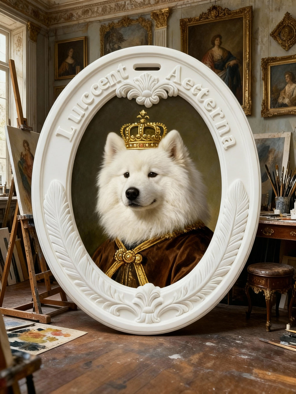 Custom Samoyed Classical Portrait Relief